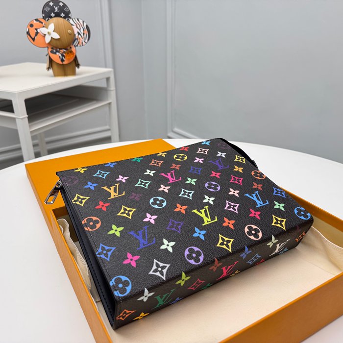 LOUIS VUITTON M13746 コスメボックス 村上隆コラボ ブラックマルチ サイズ:25x20x5.5cm