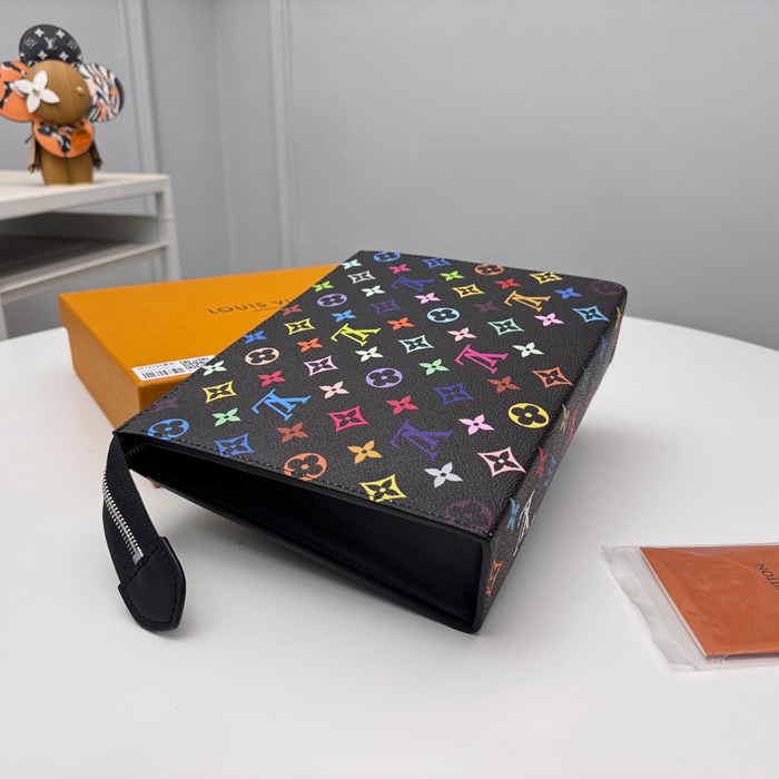 LOUIS VUITTON M13746 コスメボックス 村上隆コラボ ブラックマルチ サイズ:25x20x5.5cm