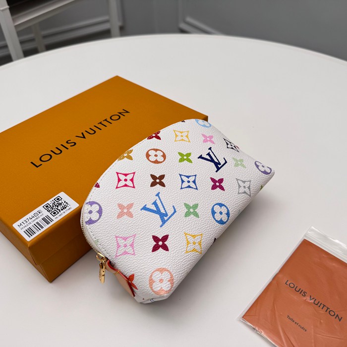 LOUIS VUITTON M13744 コスメポーチ 村上隆コラボ ホワイトマルチ サイズ:19x12cm