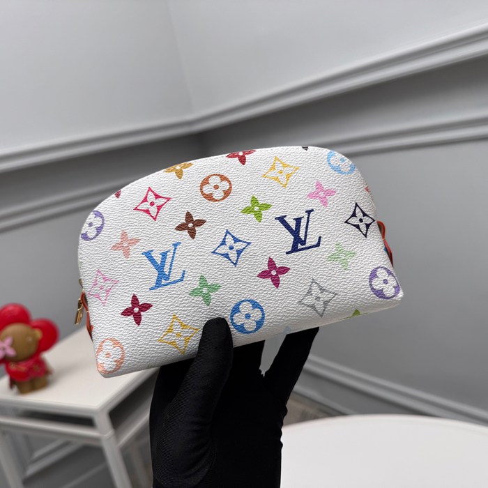 LOUIS VUITTON M13744 コスメポーチ 村上隆コラボ ホワイトマルチ サイズ:19x12cm