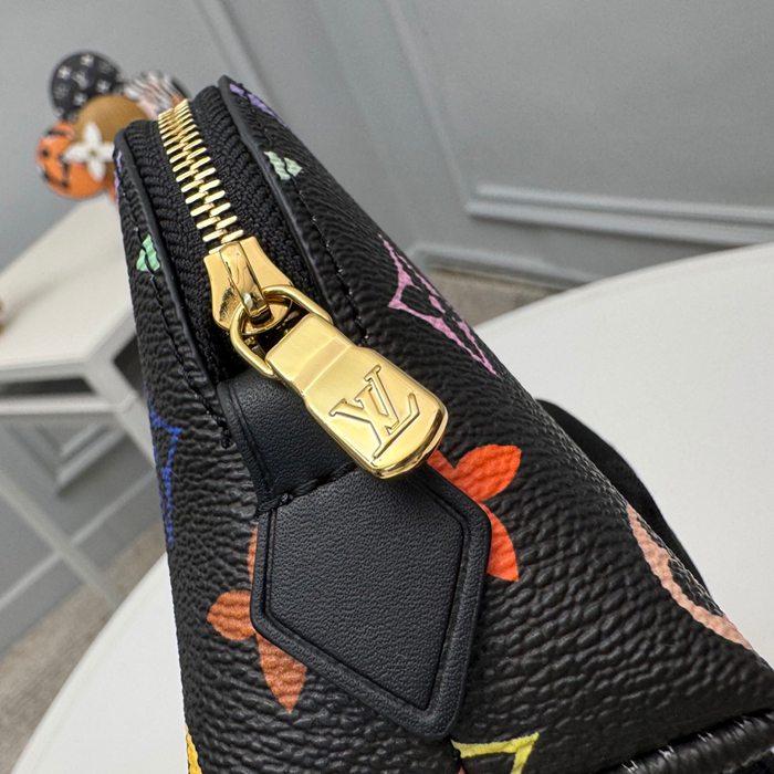 LOUIS VUITTON M13744 コスメポーチ 村上隆コラボ ブラックマルチ サイズ:19x12cm
