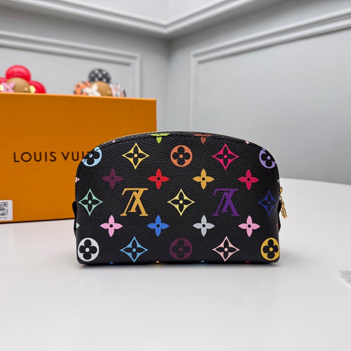 LOUIS VUITTON M13744 コスメポーチ 村上隆コラボ ブラックマルチ サイズ:19x12cm