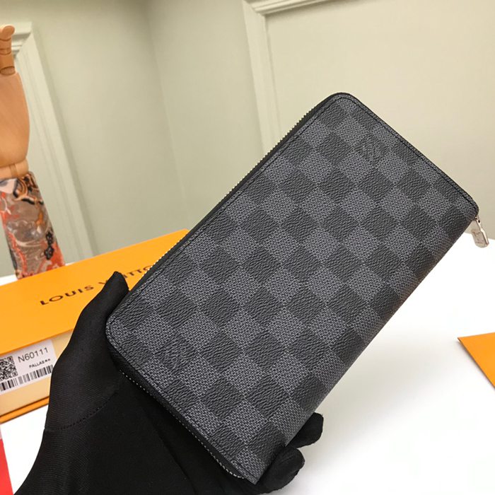 LOUIS VUITTON N60111 ジッピーオーガナイザー ダミエグラファイト サイズ:21x12cm