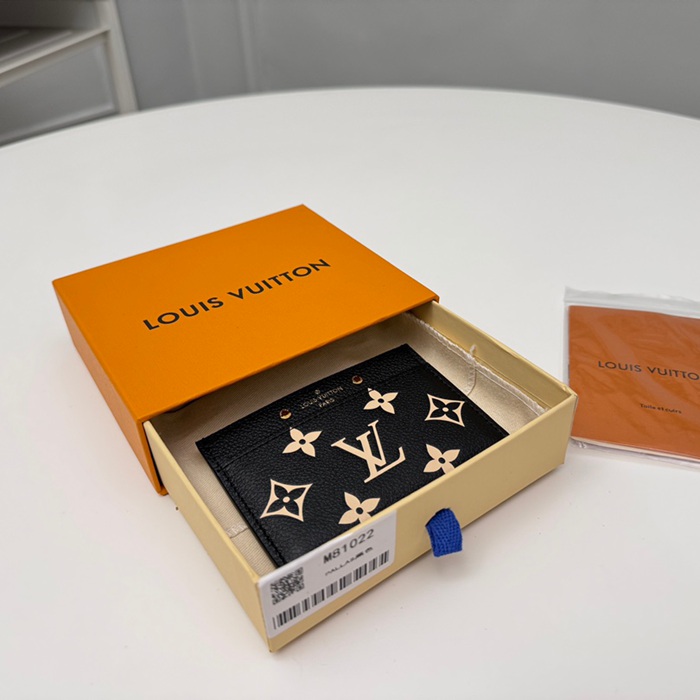 LOUIS VUITTON M81022 名刺ケース モノグラムアンプラント ブラック サイズ:11x7.5x0.4cm