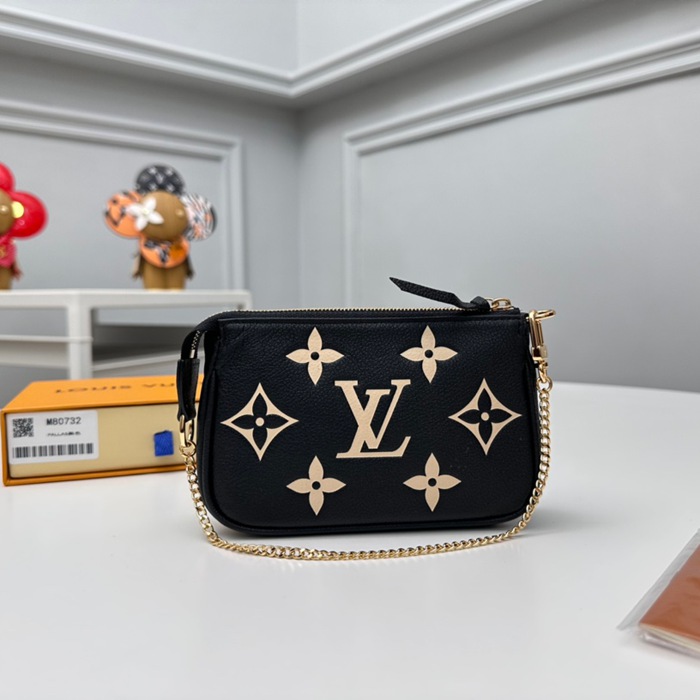 LOUIS VUITTON M80732 ミニポシェット アクセサリー モノグラムアンプラント ブラック サイズ:15.5x10.5cm