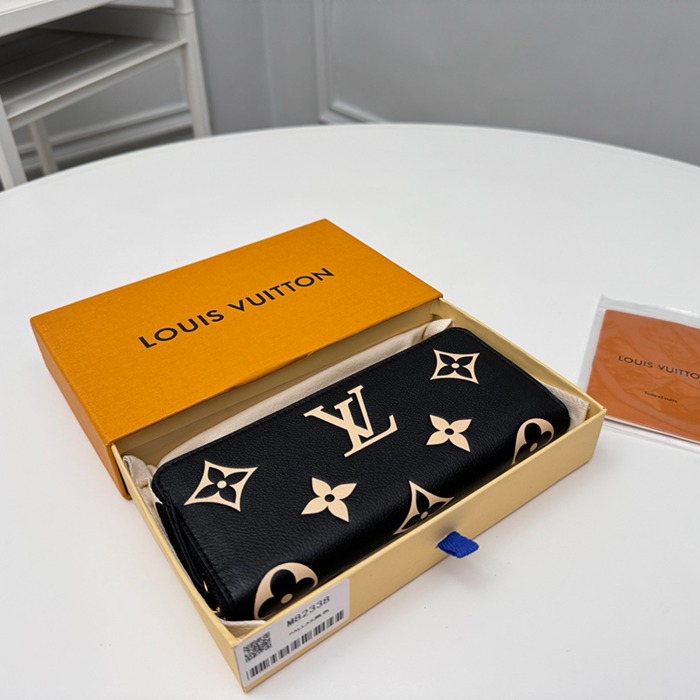 LOUIS VUITTON M82338 クレマンス長財布 モノグラムアンプラント ブラック サイズ:20x9cm