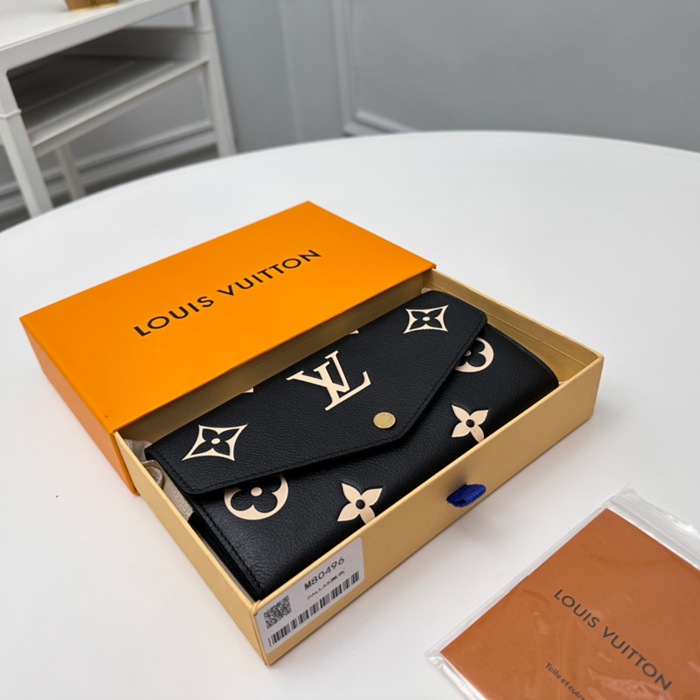 LOUIS VUITTON M80496 サラ長財布 モノグラムアンプラント ブラック サイズ:19x10.5cm