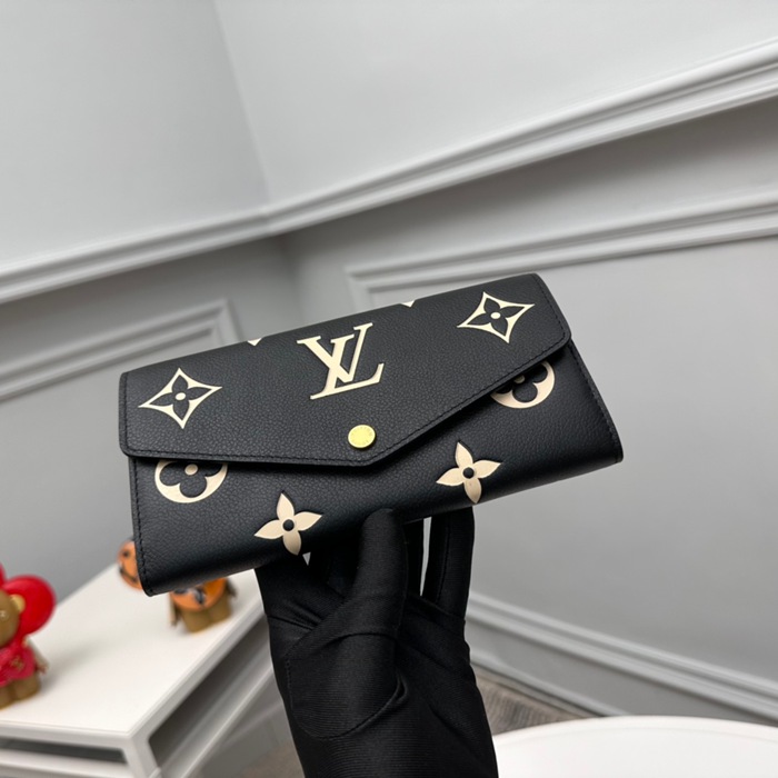 LOUIS VUITTON M80496 サラ長財布 モノグラムアンプラント ブラック サイズ:19x10.5cm