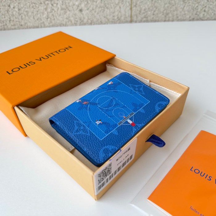 LOUIS VUITTON M26798 ポケットオーガナイザー モノグラム バスケ選手 ブルー サイズ:5x11.1cm