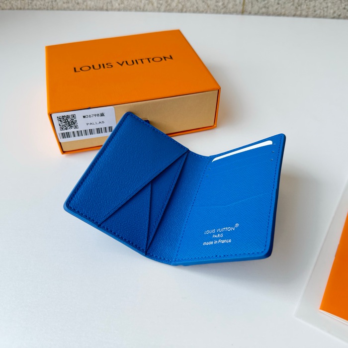 LOUIS VUITTON M26798 ポケットオーガナイザー モノグラム バスケ選手 ブルー サイズ:5x11.1cm