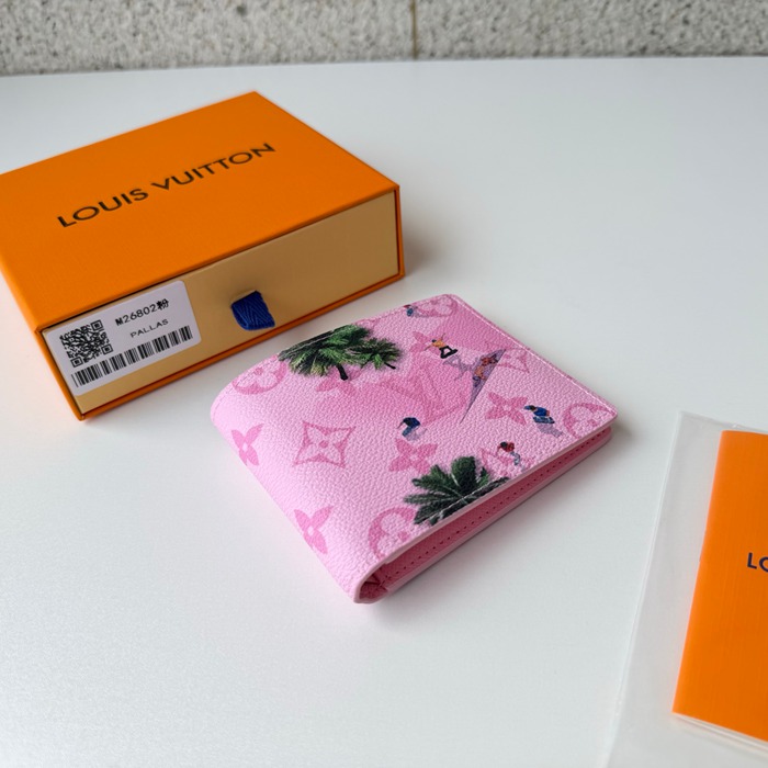 LOUIS VUITTON M26802 スレンダー財布 モノグラム スポーツシーン ピンク サイズ:11x8.5cm