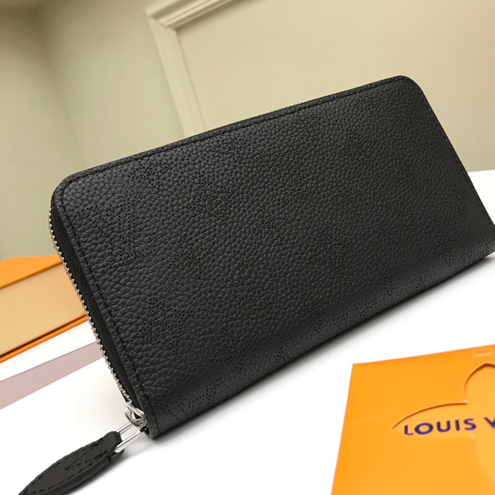 LOUIS VUITTON M61867 ジッピー長財布 マヒナ ブラック サイズ:19.5x10.5x2.5cm