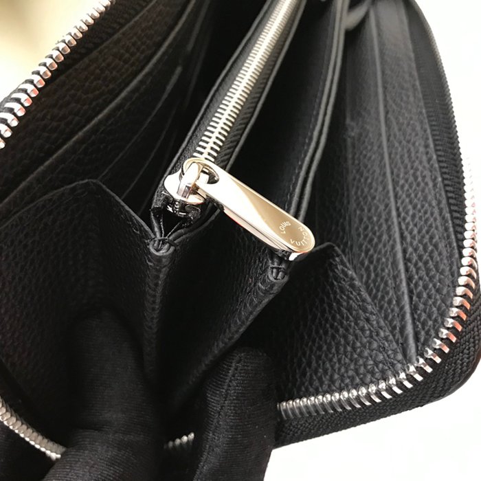 LOUIS VUITTON M61867 ジッピー長財布 マヒナ ブラック サイズ:19.5x10.5x2.5cm