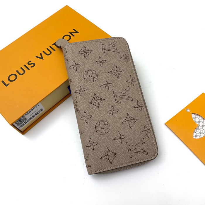 LOUIS VUITTON M69821 ジッピー長財布 マヒナ グレー サイズ:19.5x10.5x2.5cm