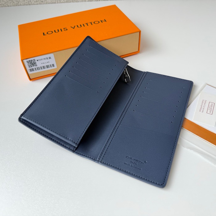 LOUIS VUITTON M25978 ブラッザ長財布 LVエアログラム ブルー サイズ:19x10cm