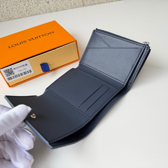 LOUIS VUITTON M26250 三つ折り財布 ヴィクター LVエアログラム ブルー サイズ:5x9x2.5cm