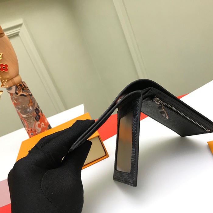 LOUIS VUITTON N60053 アメリゴ財布 ダミエグラファイト サイズ:11.5x9.5cm