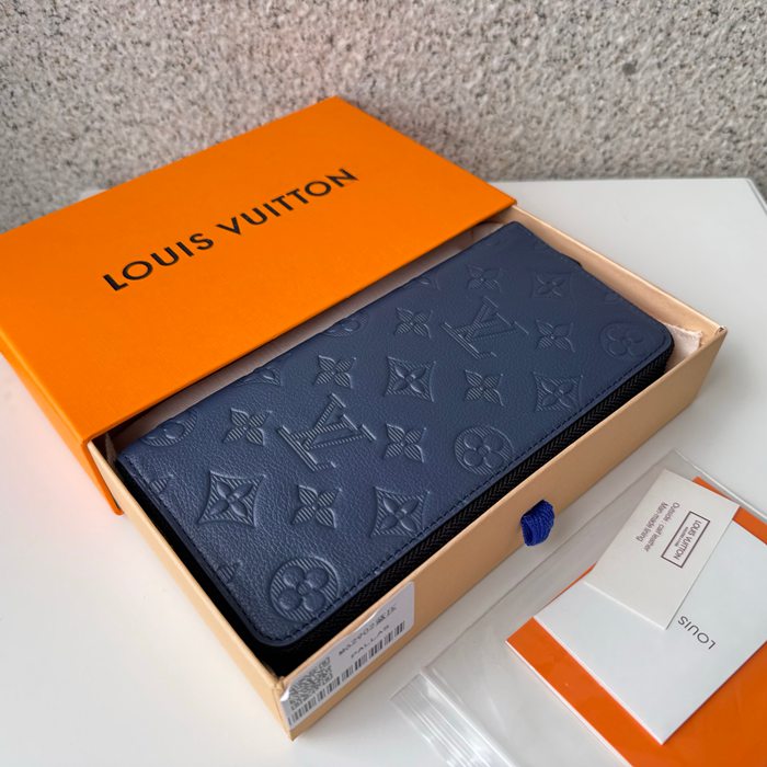 LOUIS VUITTON M62902 ジッピー縦型長財布 モノグラムシャドウ ブルー サイズ:20x10cm