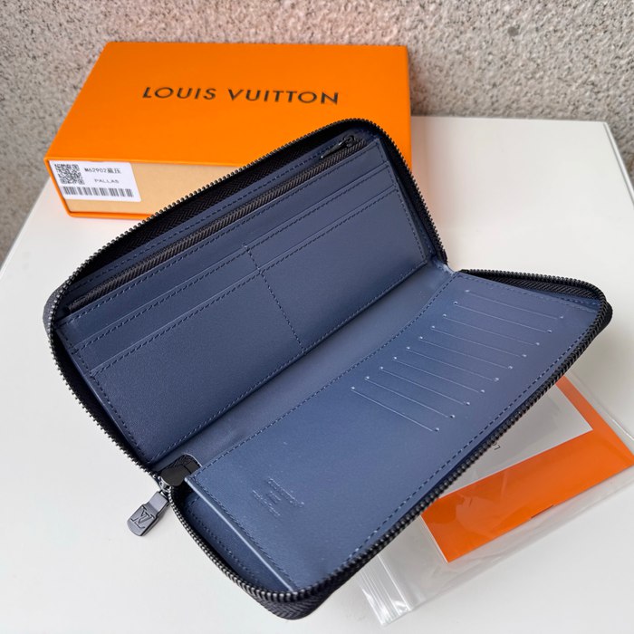 LOUIS VUITTON M62902 ジッピー縦型長財布 モノグラムシャドウ ブルー サイズ:20x10cm