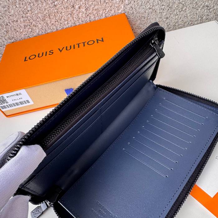 LOUIS VUITTON M62902 ジッピー縦型長財布 モノグラムシャドウ ブルー サイズ:20x10cm