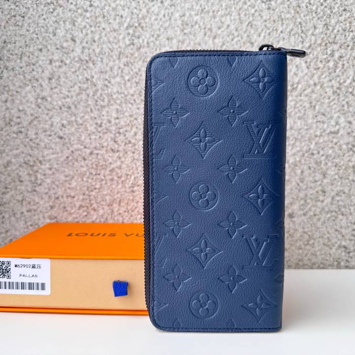 LOUIS VUITTON M62902 ジッピー縦型長財布 モノグラムシャドウ ブルー サイズ:20x10cm