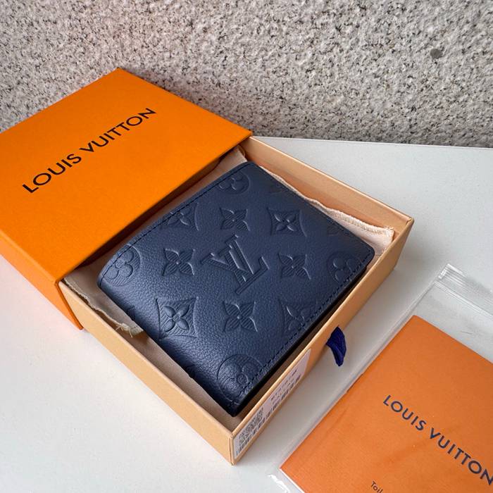 LOUIS VUITTON M14787 マルチプル短財布 モノグラムシャドウ ブルー サイズ:11.5x9x1.5cm