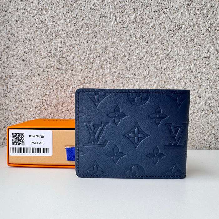 LOUIS VUITTON M14787 マルチプル短財布 モノグラムシャドウ ブルー サイズ:11.5x9x1.5cm