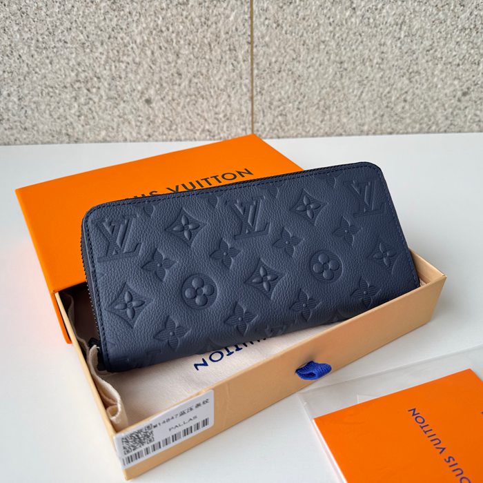LOUIS VUITTON M14847 長財布 ジッピー モノグラムシャドウ ブルー サイズ:21x10x2.5cm