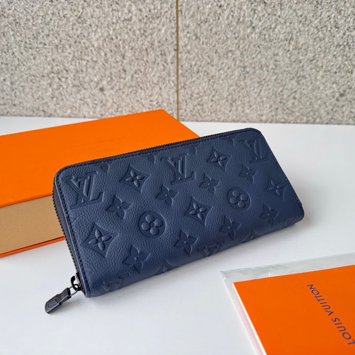 LOUIS VUITTON M14847 長財布 ジッピー モノグラムシャドウ ブルー サイズ:21x10x2.5cm
