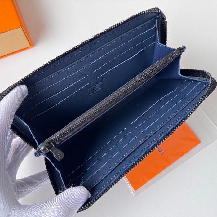 LOUIS VUITTON M14847 長財布 ジッピー モノグラムシャドウ ブルー サイズ:21x10x2.5cm