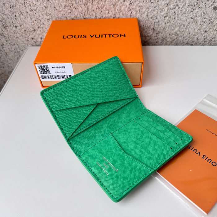LOUIS VUITTON M14880 ポケットオーガナイザー カラードモノグラム スポーツシーン グリーン サイズ:7.5x11.1cm