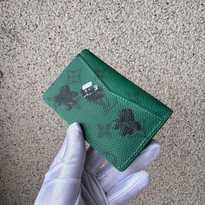 LOUIS VUITTON M14880 ポケットオーガナイザー カラードモノグラム スポーツシーン グリーン サイズ:7.5x11.1cm