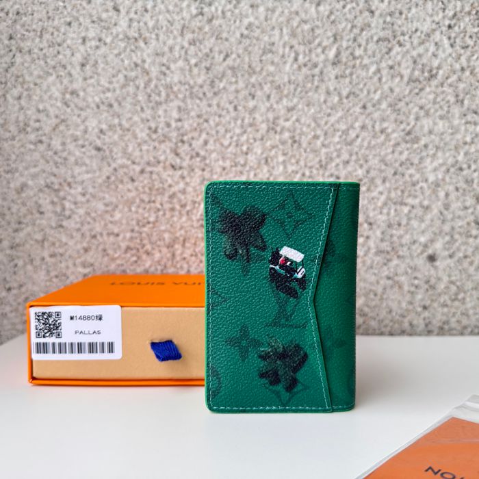 LOUIS VUITTON M14880 ポケットオーガナイザー カラードモノグラム スポーツシーン グリーン サイズ:7.5x11.1cm