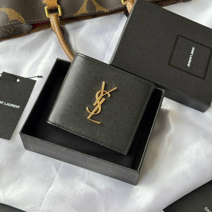 SAINT LAURENT 453276 メンズ対折り財布 モノグラム サイズ:11x9.5x2.5cm