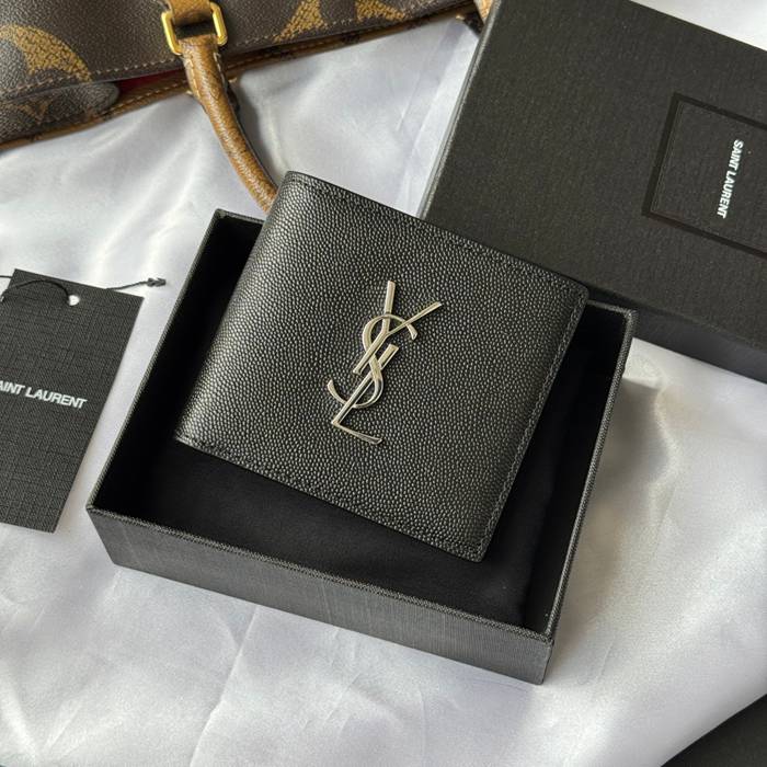 SAINT LAURENT 453276 メンズ対折り財布 モノグラム サイズ:11x9.5x2.5cm