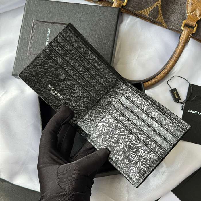 SAINT LAURENT 453276 メンズ対折り財布 モノグラム サイズ:11x9.5x2.5cm