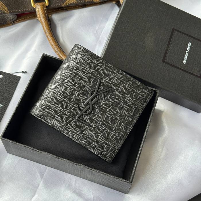 SAINT LAURENT 453276 メンズ対折り財布 モノグラム サイズ:11x9.5x2.5cm