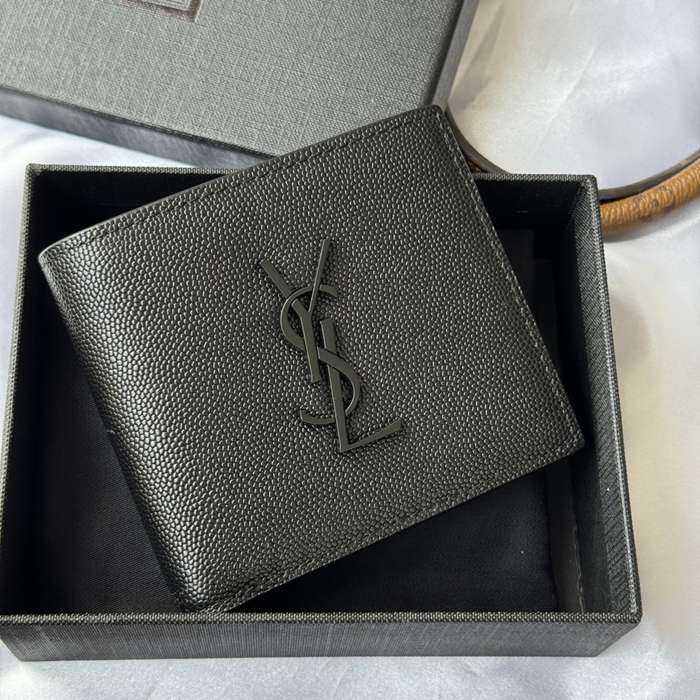 SAINT LAURENT 453276 メンズ対折り財布 モノグラム サイズ:11x9.5x2.5cm