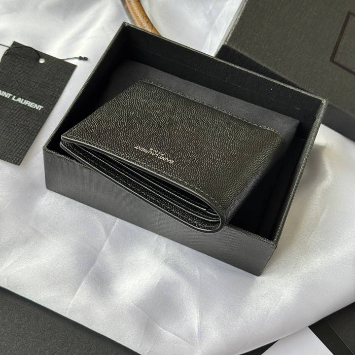 SAINT LAURENT 534638 メンズ対折り財布 カヴィア サイズ:11x9.5x2.5cm