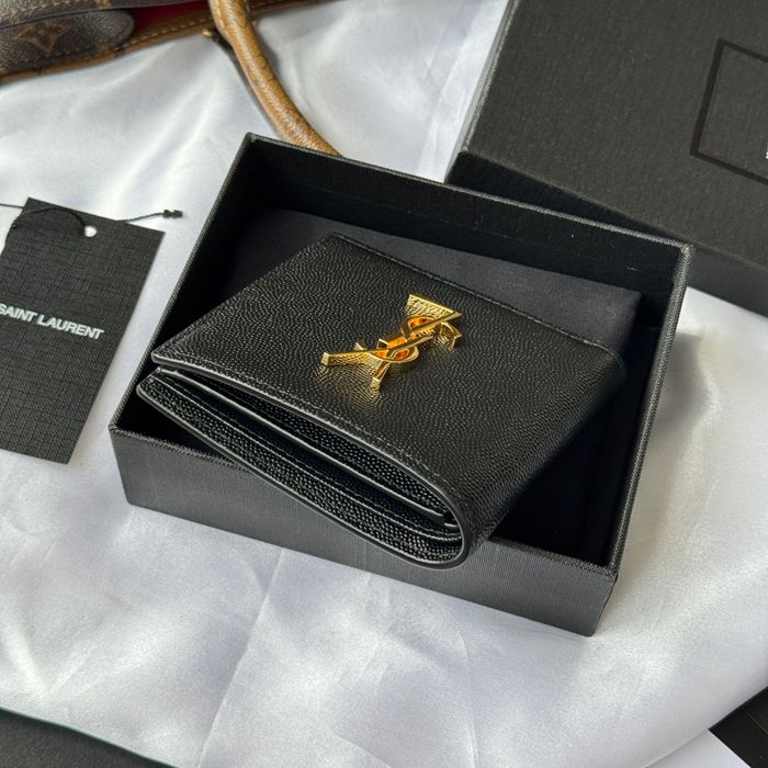 SAINT LAURENT 463249 メンズ対折り財布 ゼロポケット付き モノグラム サイズ:11x9.5x2.5cm