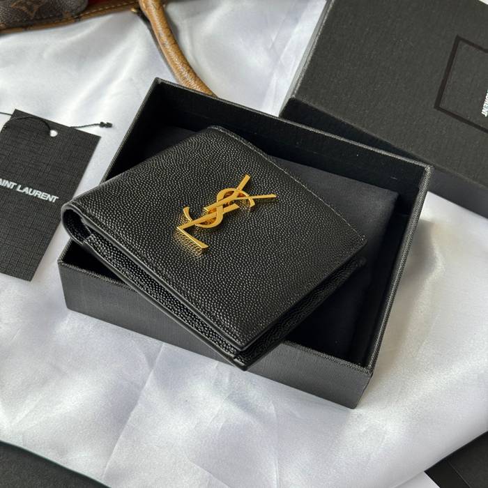 SAINT LAURENT 463249 メンズ対折り財布 ゼロポケット付き モノグラム サイズ:11x9.5x2.5cm