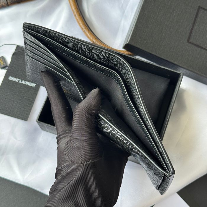 SAINT LAURENT 463249 メンズ対折り財布 ゼロポケット付き モノグラム サイズ:11x9.5x2.5cm