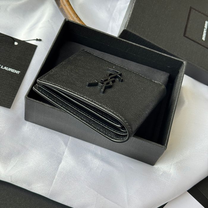 SAINT LAURENT 463249 メンズ対折り財布 ゼロポケット付き モノグラム サイズ:11x9.5x2.5cm