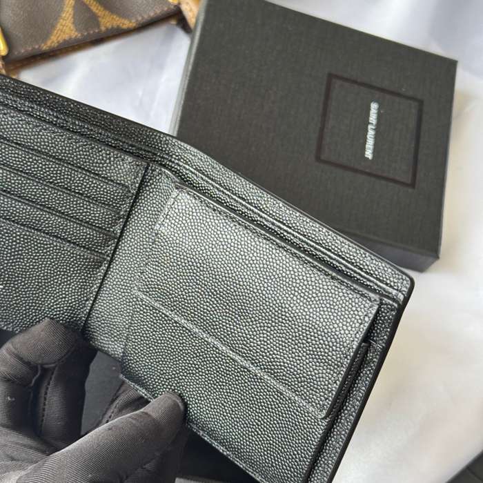 SAINT LAURENT 463249 メンズ対折り財布 ゼロポケット付き モノグラム サイズ:11x9.5x2.5cm