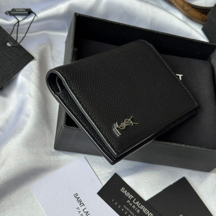 SAINT LAURENT 668736 二つ折り財布 荔枝紋金具 サイズ:11.5x9cm