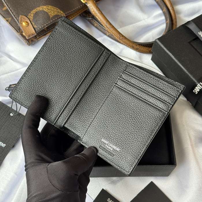 SAINT LAURENT 668736 二つ折り財布 荔枝紋金具 サイズ:11.5x9cm