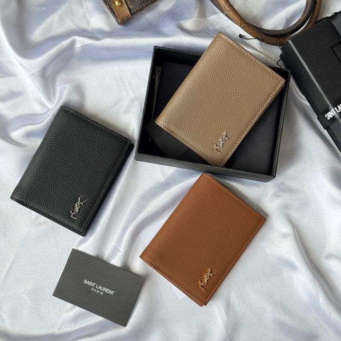 SAINT LAURENT 668736 二つ折り財布 荔枝紋金具 サイズ:11.5x9cm