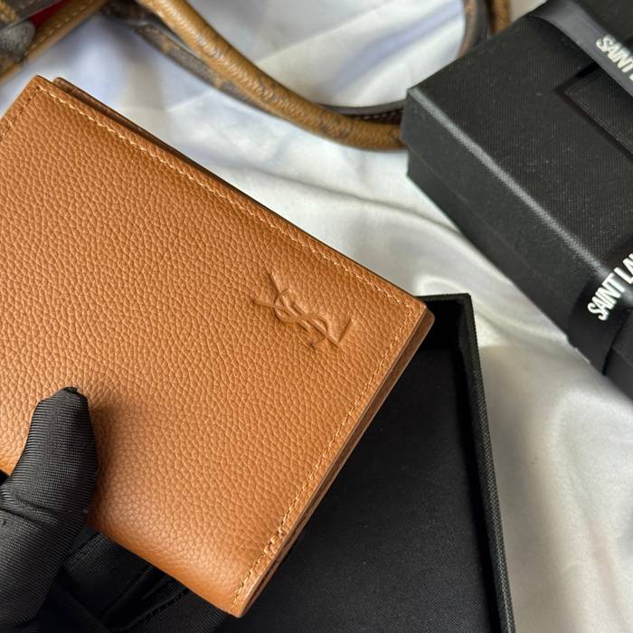 SAINT LAURENT 668736 二つ折り財布 荔枝紋 サイズ:11.5x9cm