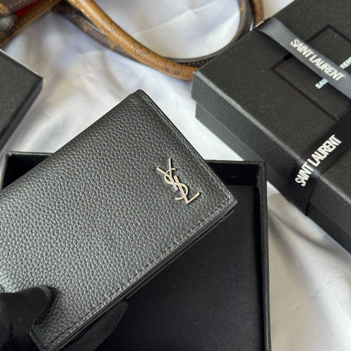 SAINT LAURENT 693492 フラップ名刺ケース 荔枝紋メタル サイズ:11x7.5cm