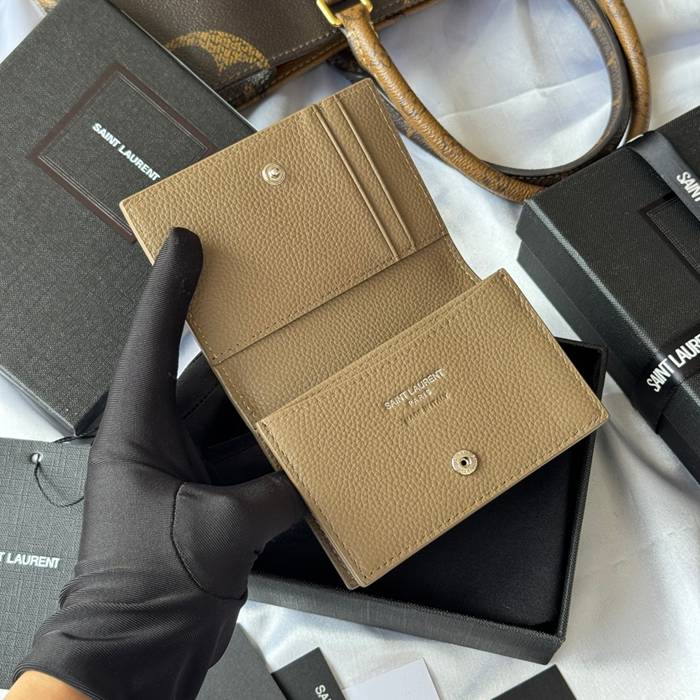 SAINT LAURENT 693492 フラップ名刺ケース 荔枝紋メタル サイズ:11x7.5cm